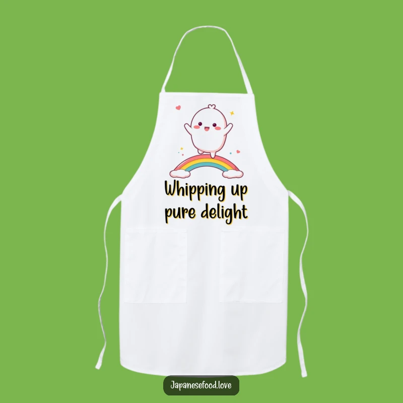 Funny Dancing Mochi Apron - Chef Character Rainbow Kitchen Fun