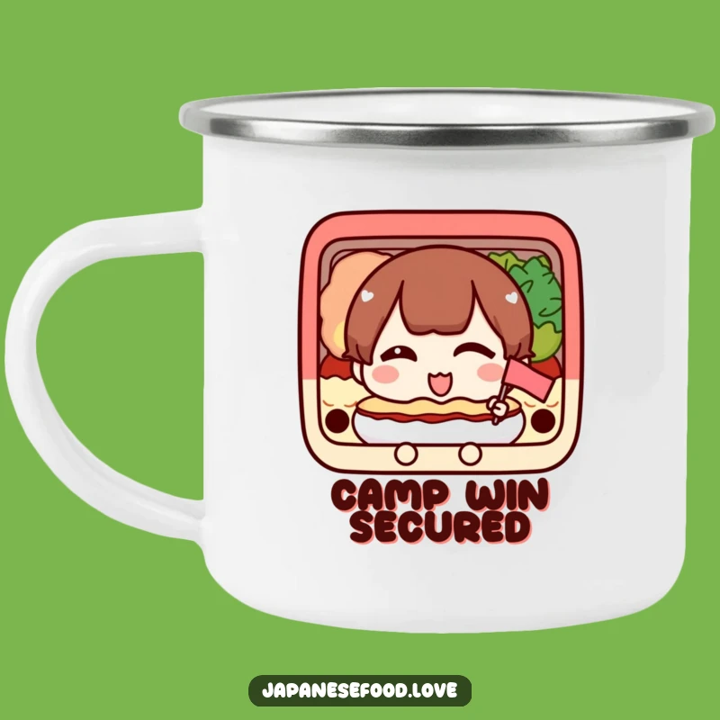 Funny Bento Camping Mug - Winking Flag Cheer for Outdoor Meals