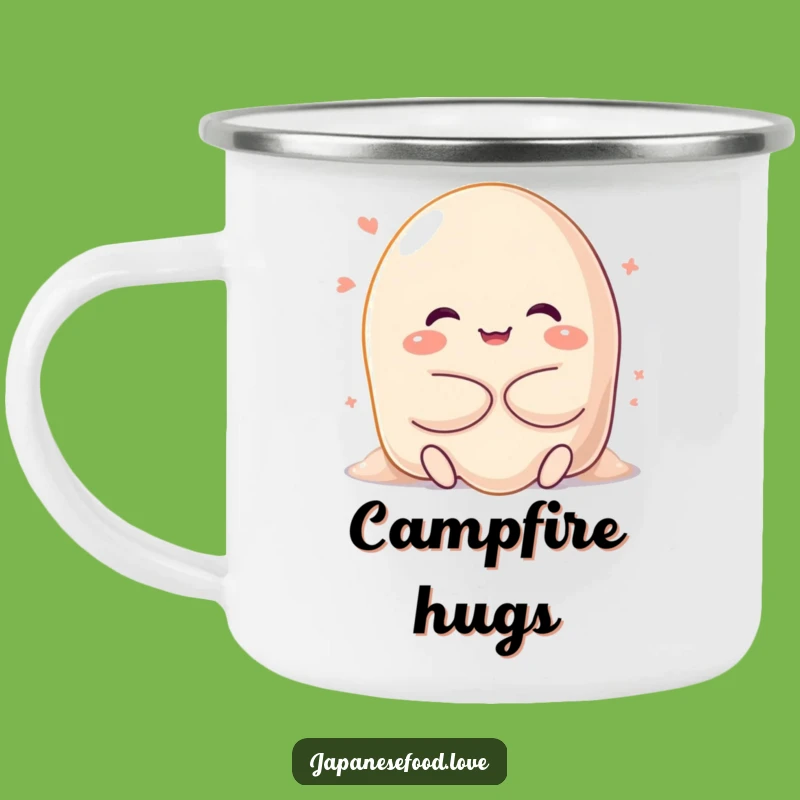 Funny Mochi Hug Camping Mug - Happy Character's Sweet Outdoor Treat Gift