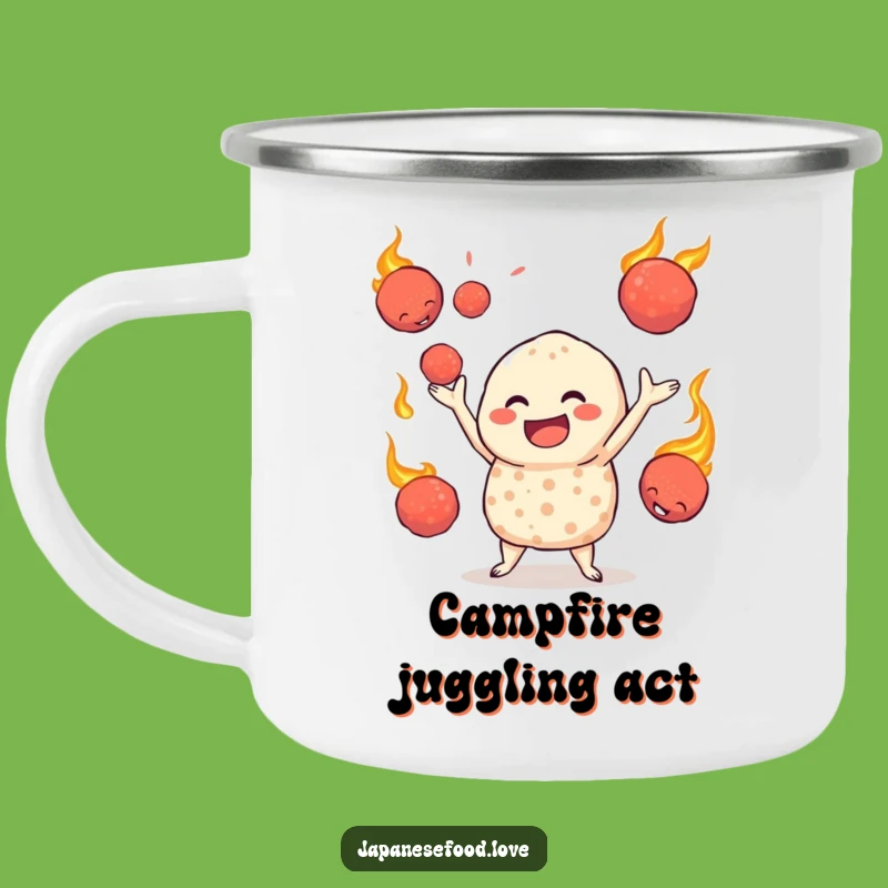 Funny Outdoor Jovial Takoyaki Camping Mug, Juggling Adventure Fuel
