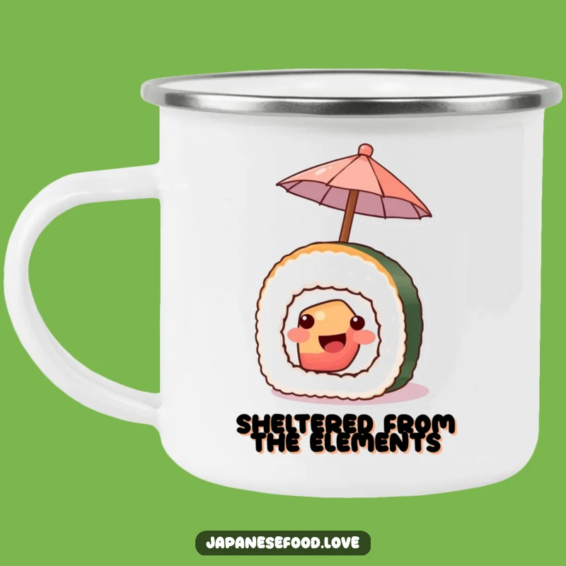 Durable Funny Sushi Umbrella Camping Mug - Outdoor Japanese Food Gift