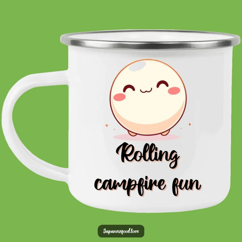 Funny Giddy Mochi Ball Camping Mug, Enamel Rolling Cup, Novelty Funny Gift for Campers