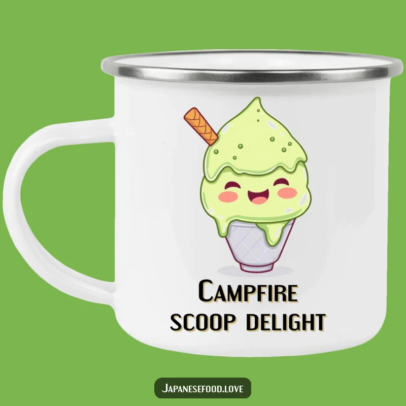 Funny Outdoor Matcha Ice Cream Camping Mug, Scoop Joy Anywhere