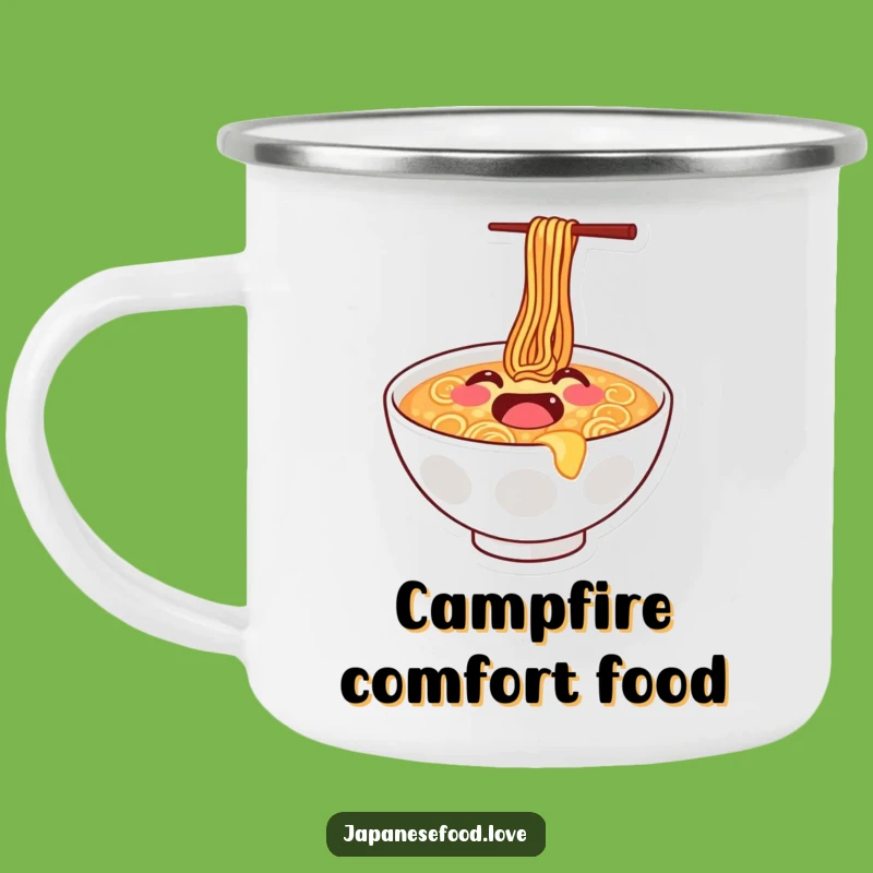 Funny Ramen Bounce Camping Mug: Enjoy the outdoors with energy, a unique funny gift.