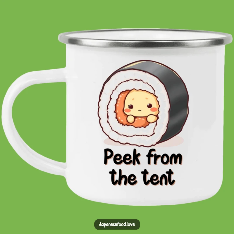 Funny Shy Tempura Camping Mug - Rugged Humor for Outdoor Foodies