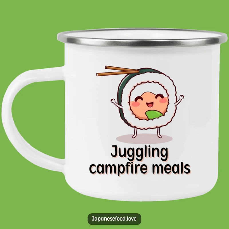 Funny Sushi Juggling Camping Mug: Adventure Fuel with a Side of Fun