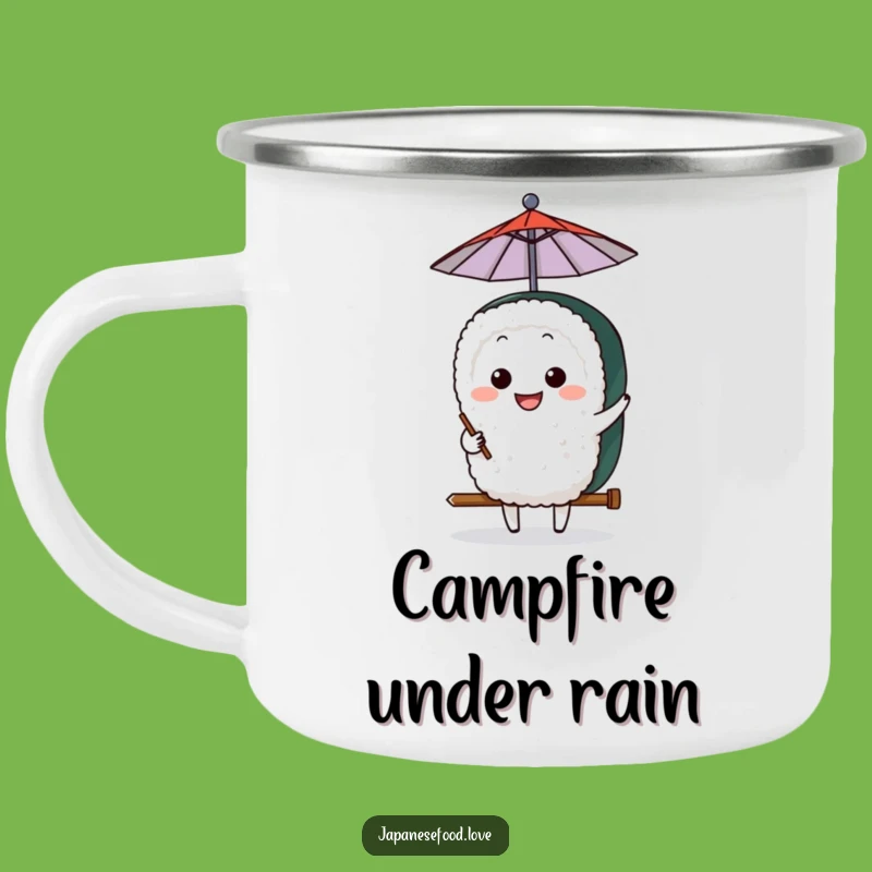 Funny Sushi Umbrella Adventure Mug: Grinning Character, Outdoor Fun, Perfect Funny Gift