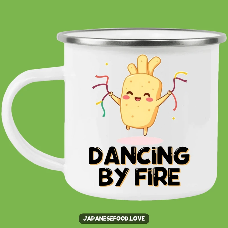 Funny Tempura Camping Mug: Durable Dancing Food, Humorous Outdoor Gift