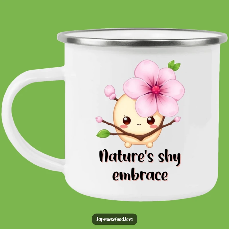 Funny Shy Mochi Camping Mug: Kawaii Companion for Adventures