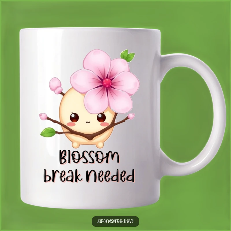 Funny Shy Mochi Mug: Adorable Cherry Blossom Hiding Treat Gift