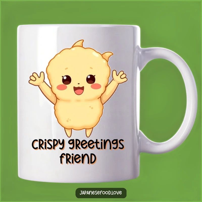 Funny Happy Tempura Mug: Waving Delightful Crispy Treat Gift