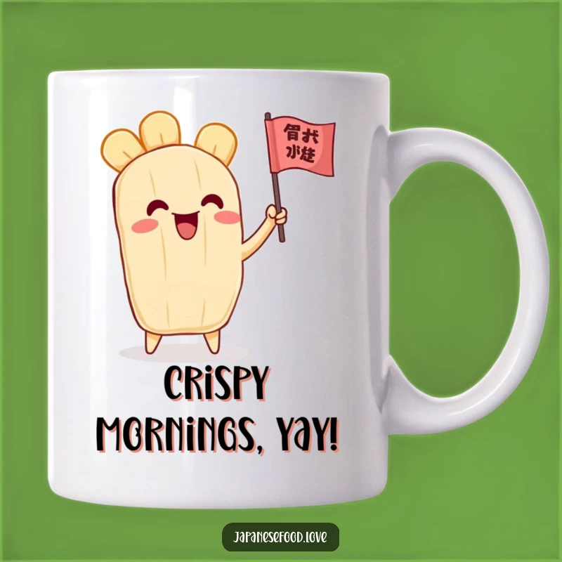 Funny Tempura Flag Hugger Mug: Exciting Character Gift for Foodies