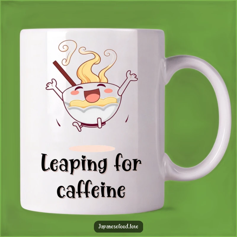 Funny Excited Ramen Bowl Mug: Joyful Leap for Noodle Lovers' Delight