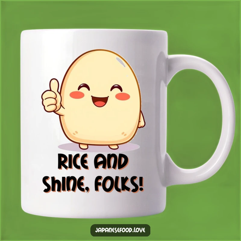 Funny Onigiri Mug: Joyous Rice Ball Thumbs Up, Positive Vibes Gift