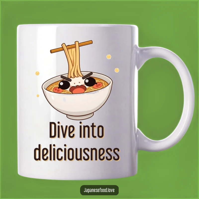 Funny Ramen Dive Mug: Cute Bowl's Determined Attempt Makes a Hilarious Gift