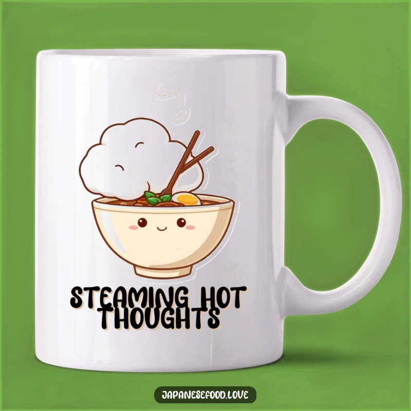 Funny Shy Ramen Bowl Mug, Steaming Character Gift, Perfect Funny Present for Introverts