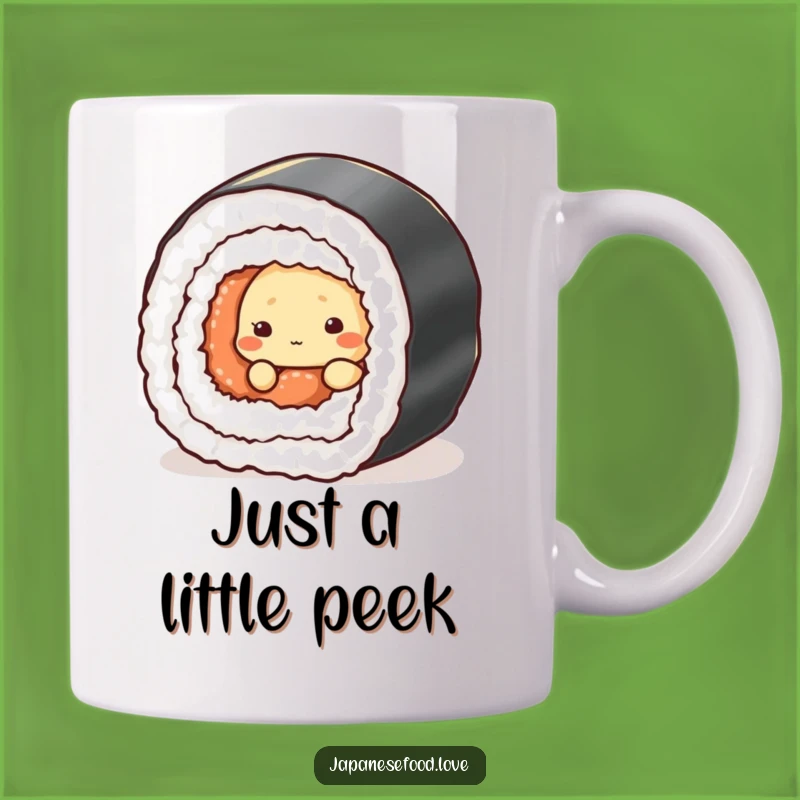 Funny Shy Tempura Sushi Roll Mug - Adorable Foodie Gift for Introverts and Sushi Lovers