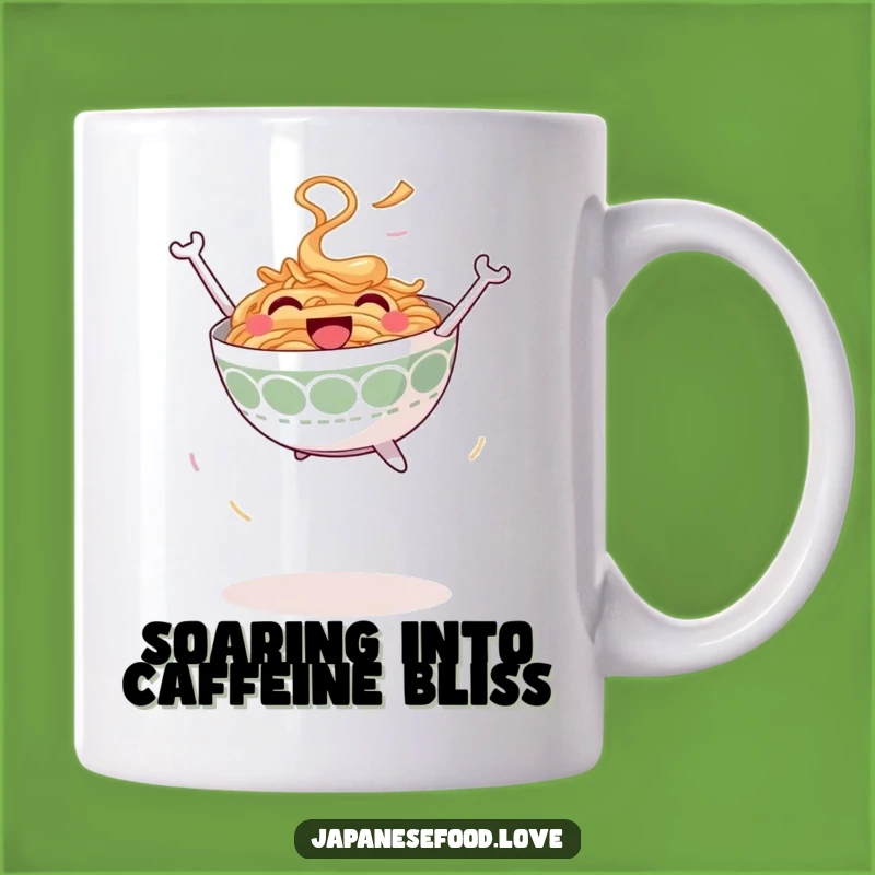 Funny Jumping Ramen Bowl Mug - Joyful Noodle Humor Gift