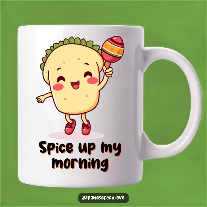 Funny Taco Dancer Mug: Cute Character with Maraca, Fiesta Fun Gift