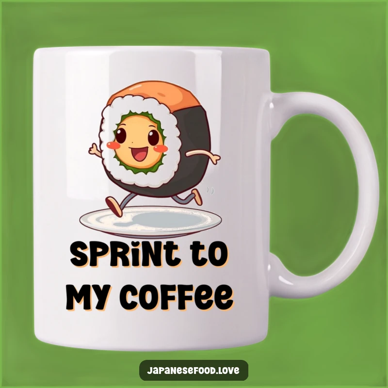 Funny Sushi Roll Sprint Mug: Hilarious Foodie Gift for Fast Eaters