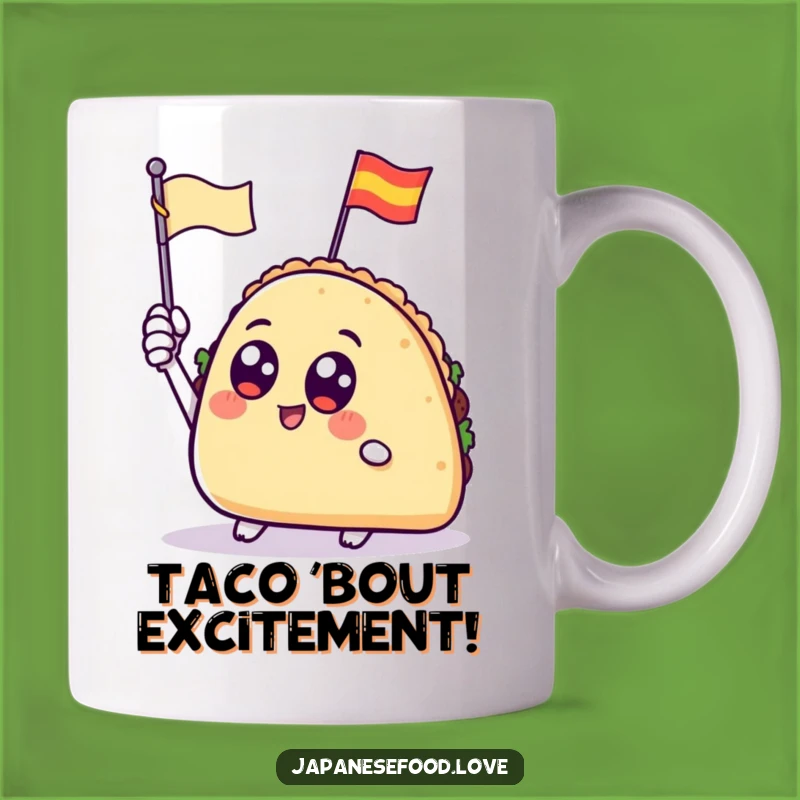 Funny Waving Taco Mug: Enthusiastic Fiesta Gift for Taco Lovers