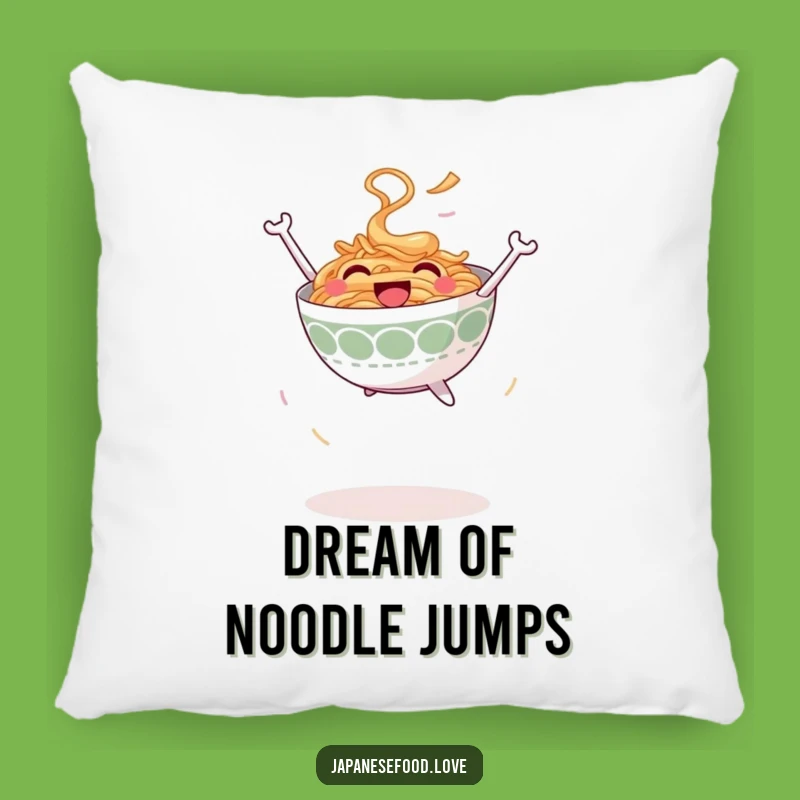 Funny Jumping Ramen Pillow - Cozy Noodle Humor Accent