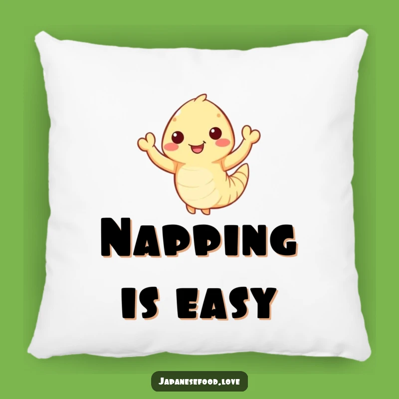 Funny Waving Tempura Shrimp Pillow - Cozy Seafood Humor Accent