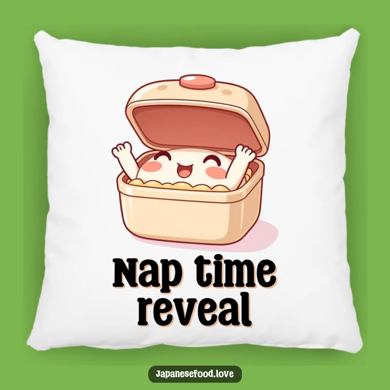 Funny Bento Box Pillow: Enthusiastic Character Nap Buddy for Hilarious Comfort