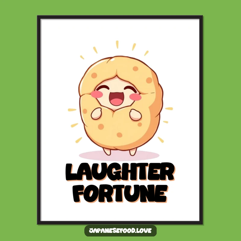 Funny Fortune Cookie Digital Art, Printable Laughing Decor, Instant Gift