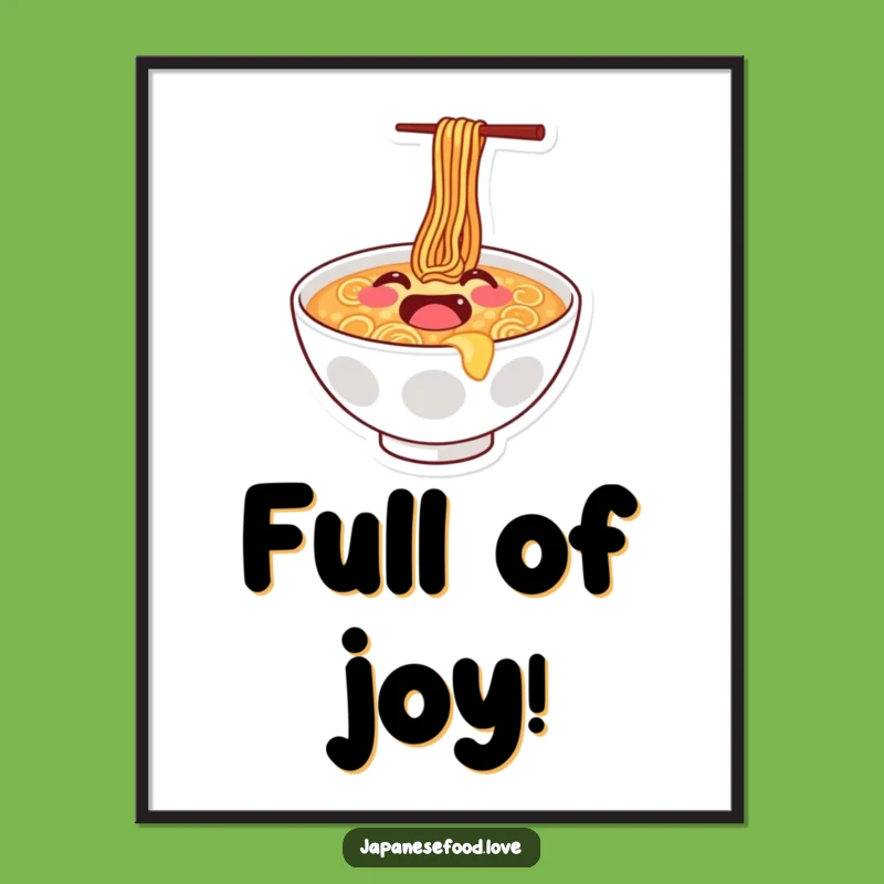 Funny Ramen Bounce Digital Art: Instantly add energy to your walls, a delightful printable funny gift.