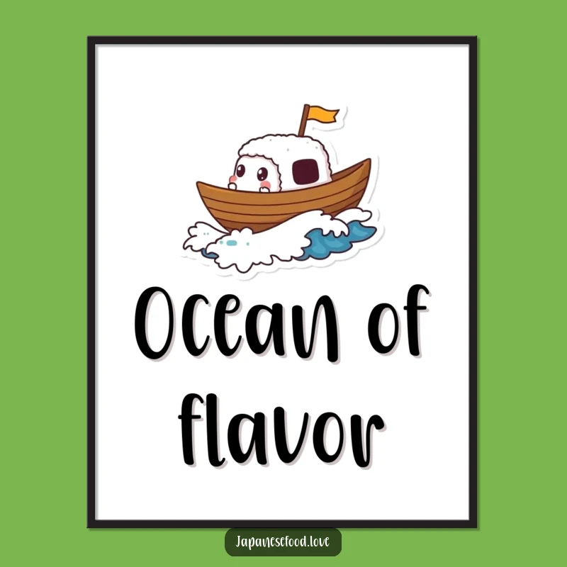 Funny Sushi Boat Digital Print: Instant Coastal Decor, Perfect Funny Gift