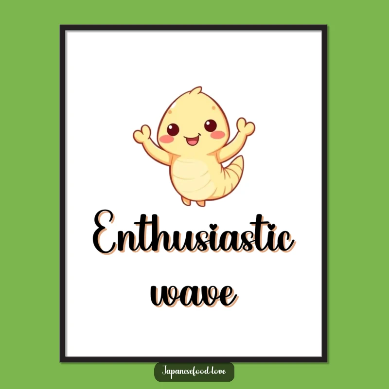 Funny Waving Tempura Shrimp Digital Art - Instant Seafood Humor Download