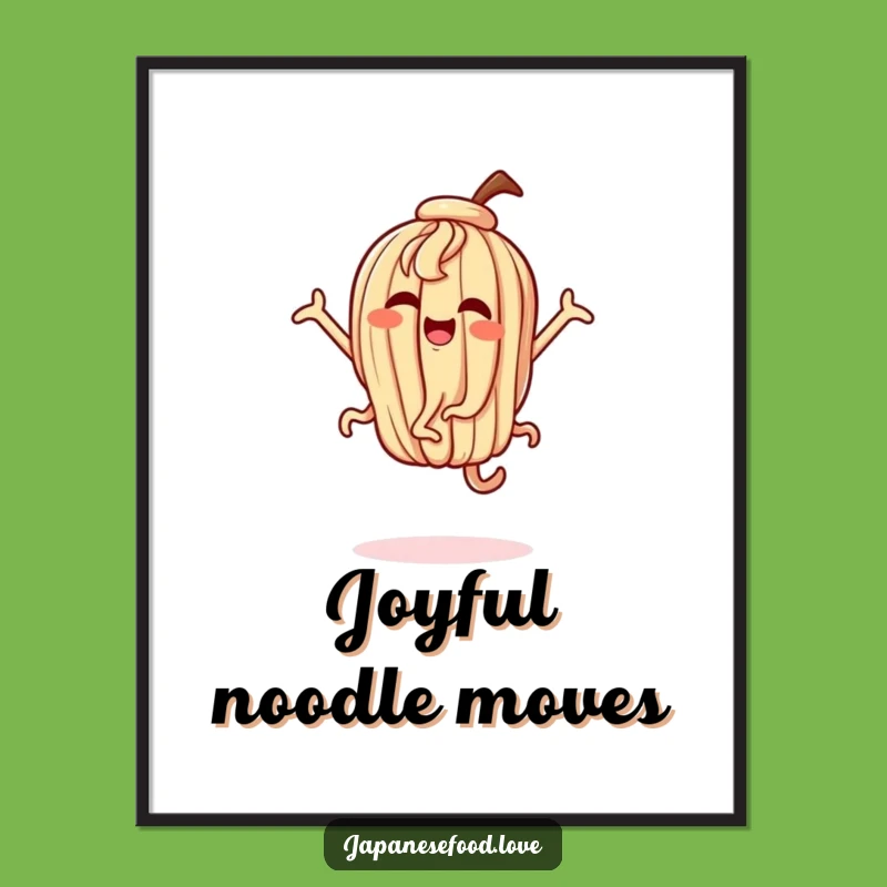 Funny Udon Digital Art - Printable Joyful Noodle Dancer Print
