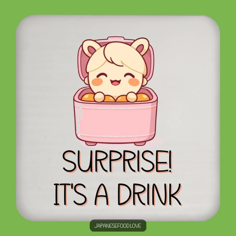 Funny Bento Box Surprise Drink Coaster - Protect Surfaces with Humor
