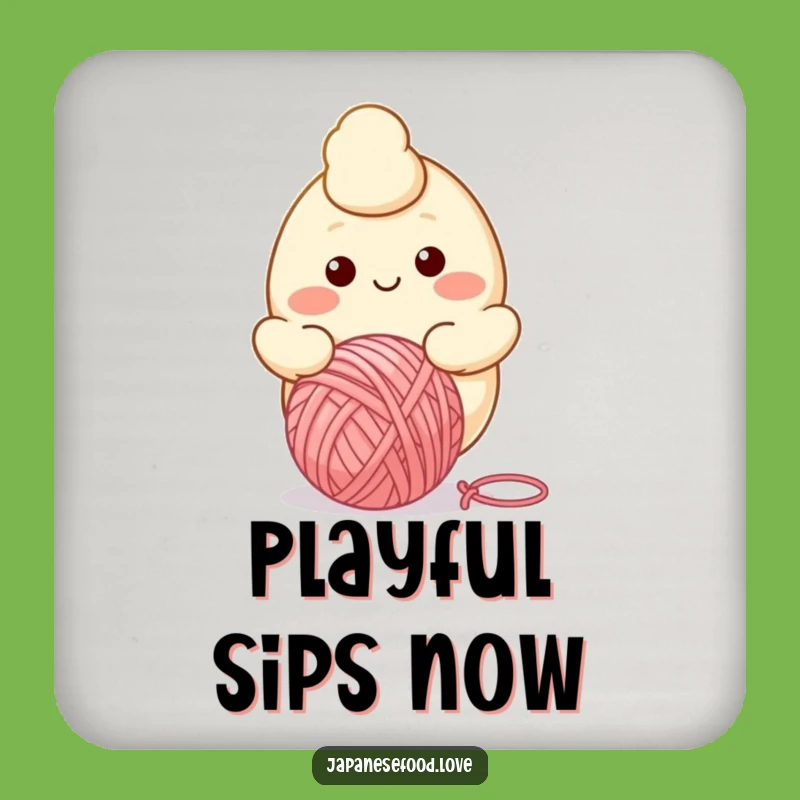 Funny Dumpling Yarn Ball Drink Coaster: Protect Surfaces with Cozy Charm