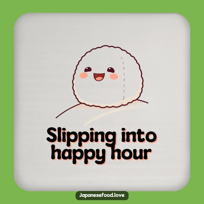 Funny Onigiri Rice Ball Drink Coaster - Protect Surfaces with Humor