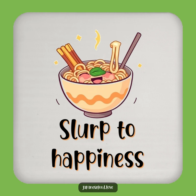 Funny Ramen Coasters (Set of 4): Bouncing Noodles of Glee, Comfort Table Gift