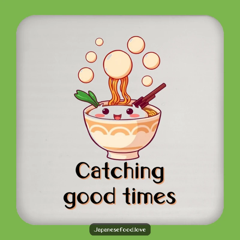 Funny Ramen Drink Coaster - Catch Dango & Protect Surfaces