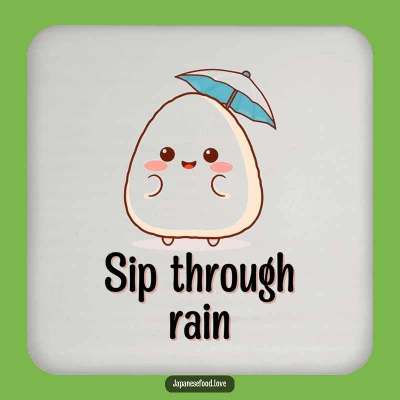 Funny Surprised Onigiri Coasters: Cute Cartoon Protection, Hilarious Gift Set