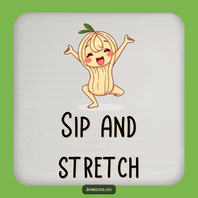 Funny Wobbly Ramen Noodle Yoga Coasters - Protect Surfaces with Peace