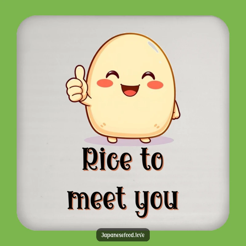 Funny Onigiri Coasters (Set of 4): Joyous Thumbs Up, Positive Table Gift