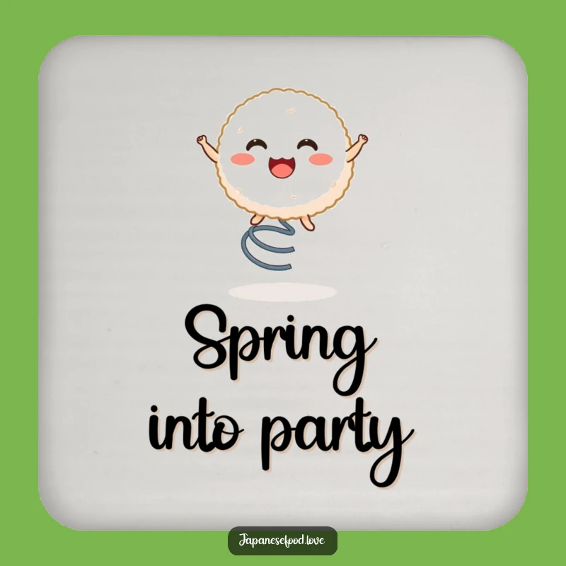 Funny Rice Ball Spring Bounce Coaster, Cheerful Character Protection, Chic Funny Gift for Tables