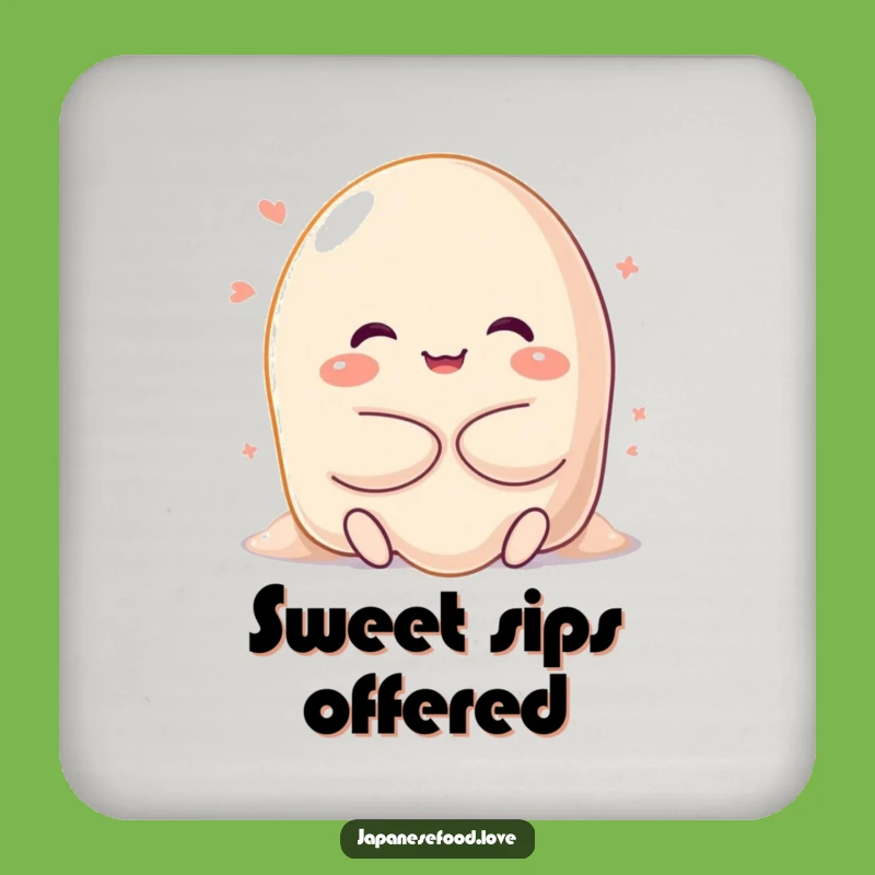 Funny Mochi Hug Coaster Set - Happy Character's Sweet Drink Protector Gift