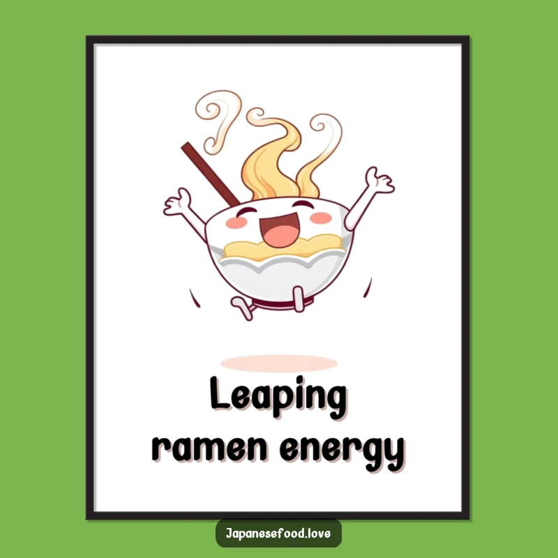 Funny Excited Ramen Bowl Poster: Vibrant Art for a Joyful Space