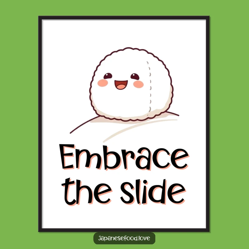 Funny Onigiri Rice Ball Poster - Hilarious Food Art Gift