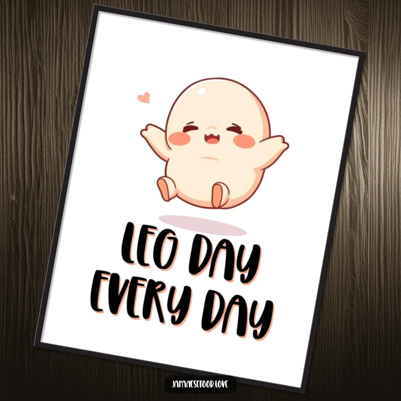 Funny giggling dumpling poster, showing a cute character with tiny legs kicking playfully, bringing humor and joy to wall decor, a great funny gift.