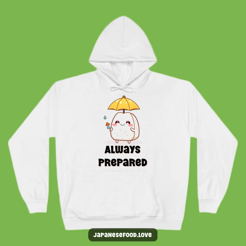 Funny Onigiri & Raindrop Buddy Hoodie: Cozy Comfort for Gloomy Weather
