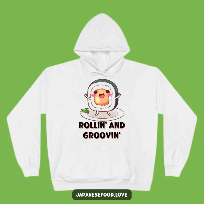 Funny Dancing Sushi Roll Hoodie: Cozy Foodie Sweatshirt, Humorous Gift