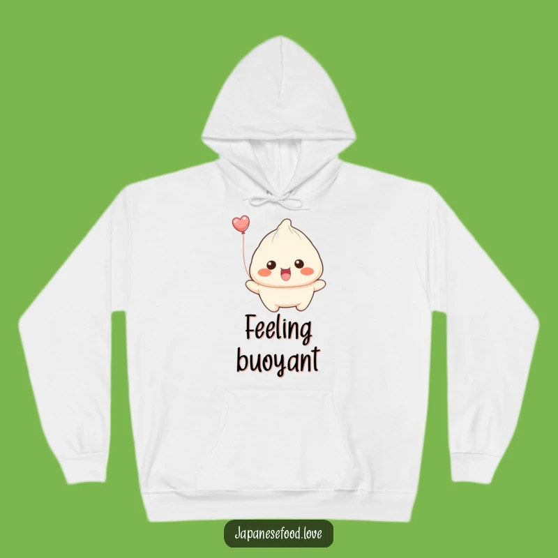 Funny Floating Dumpling Hoodie: Cozy Balloon Smile, Warm Humor
