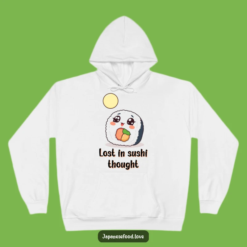 Funny Sushi Moon Hoodie, Cozy Cosmic Foodie Comfort, Perfect Gift